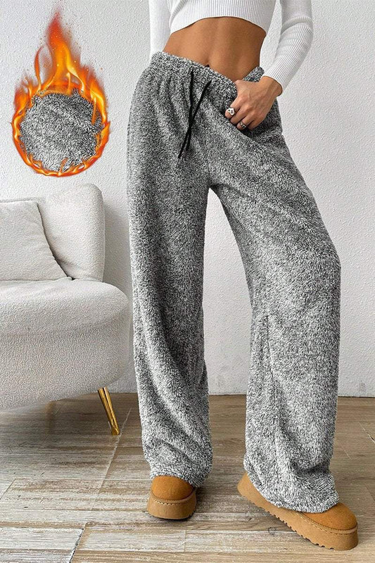 Women's Casual Solid Color Warm Plush Pants bottoms pants