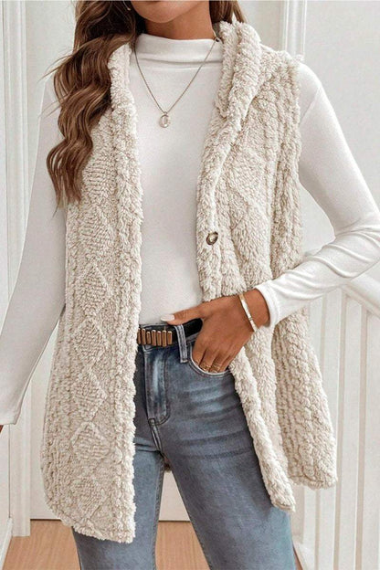 Women's Casual Warm Textured Hooded Vest