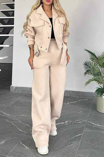 Women's Lapel Long-sleeved Workwear Casual Suit Sets Two piece sets