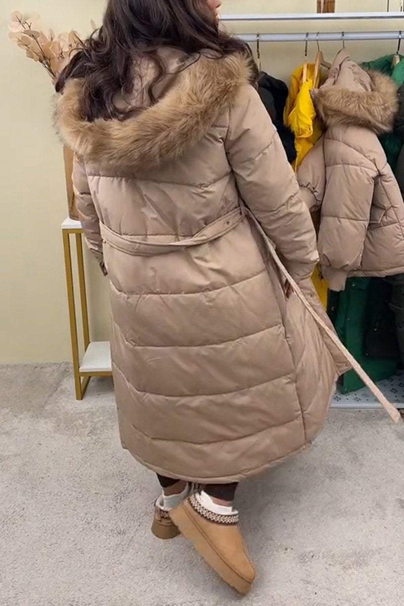 Women's Casual Hooded Long Thick Coat Coats Cotton Top