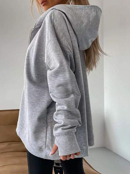 Women's Hooded Half-zip Long-sleeved Casual Sweatshirt Sweatshirt tops