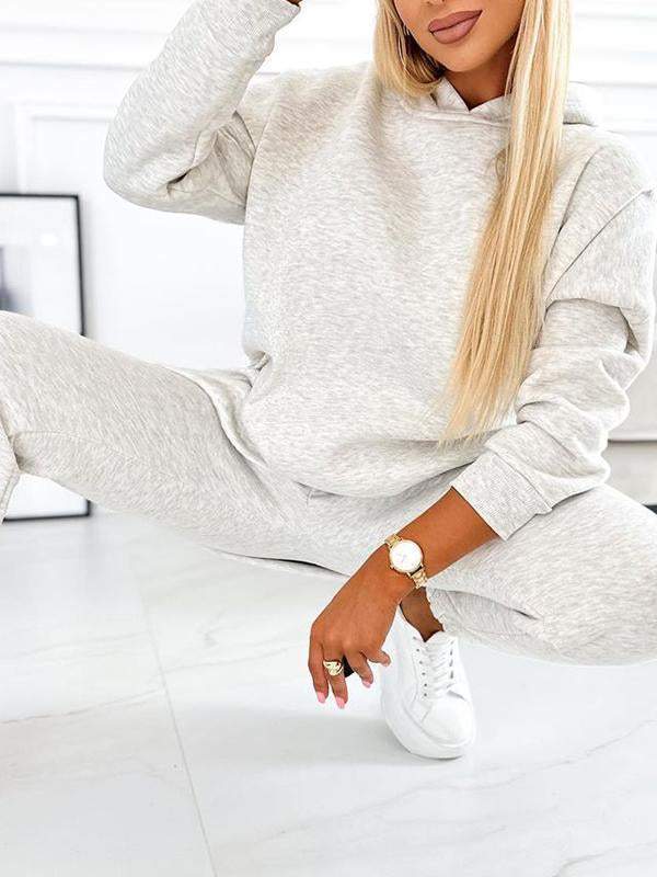 Women's Hooded Long-sleeved Casual Sports Suit Suit