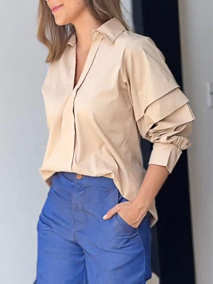 Women's Solid Color Shirt and Denim Pants Two-piece Set Purchased Separately Set Two-piece