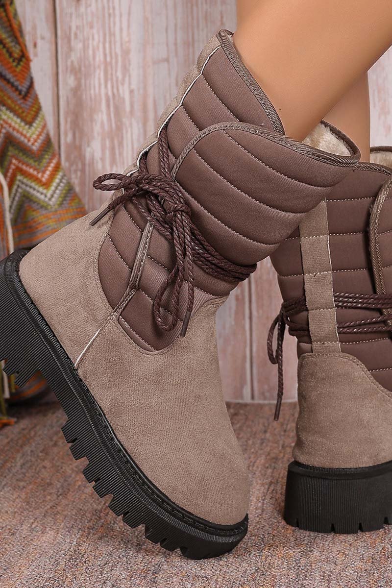 Women's fleece warm strap outer cotton boots Shoes Snow boots