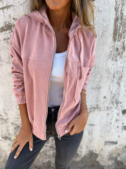 Casual Hooded Zipper Jacket cotton Jacket