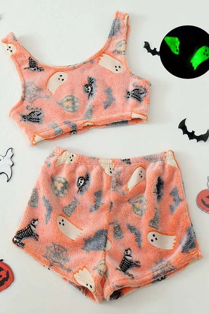 Women's Halloween Glow-in-the-Dark Pajamas Set Pajamas Set Set