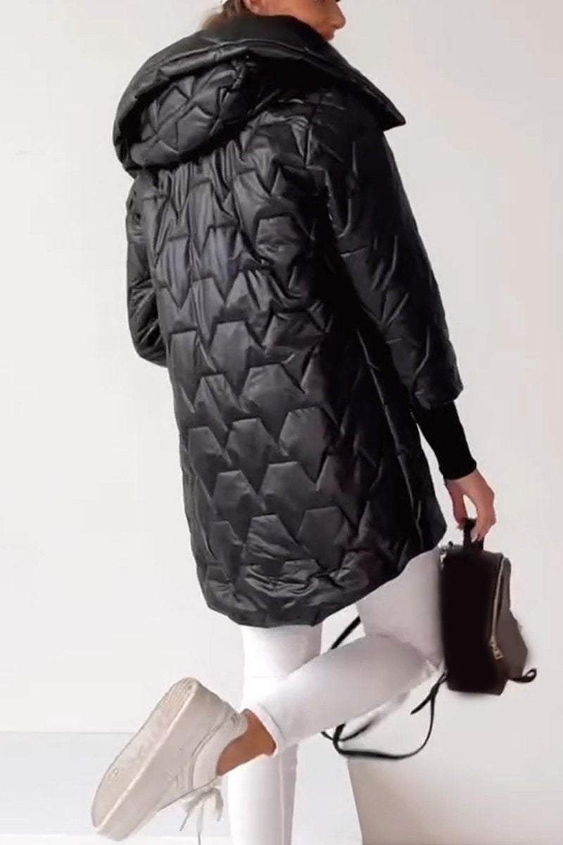 Women's Casual Hooded Zippered Thick Coat Coats Cotton Top