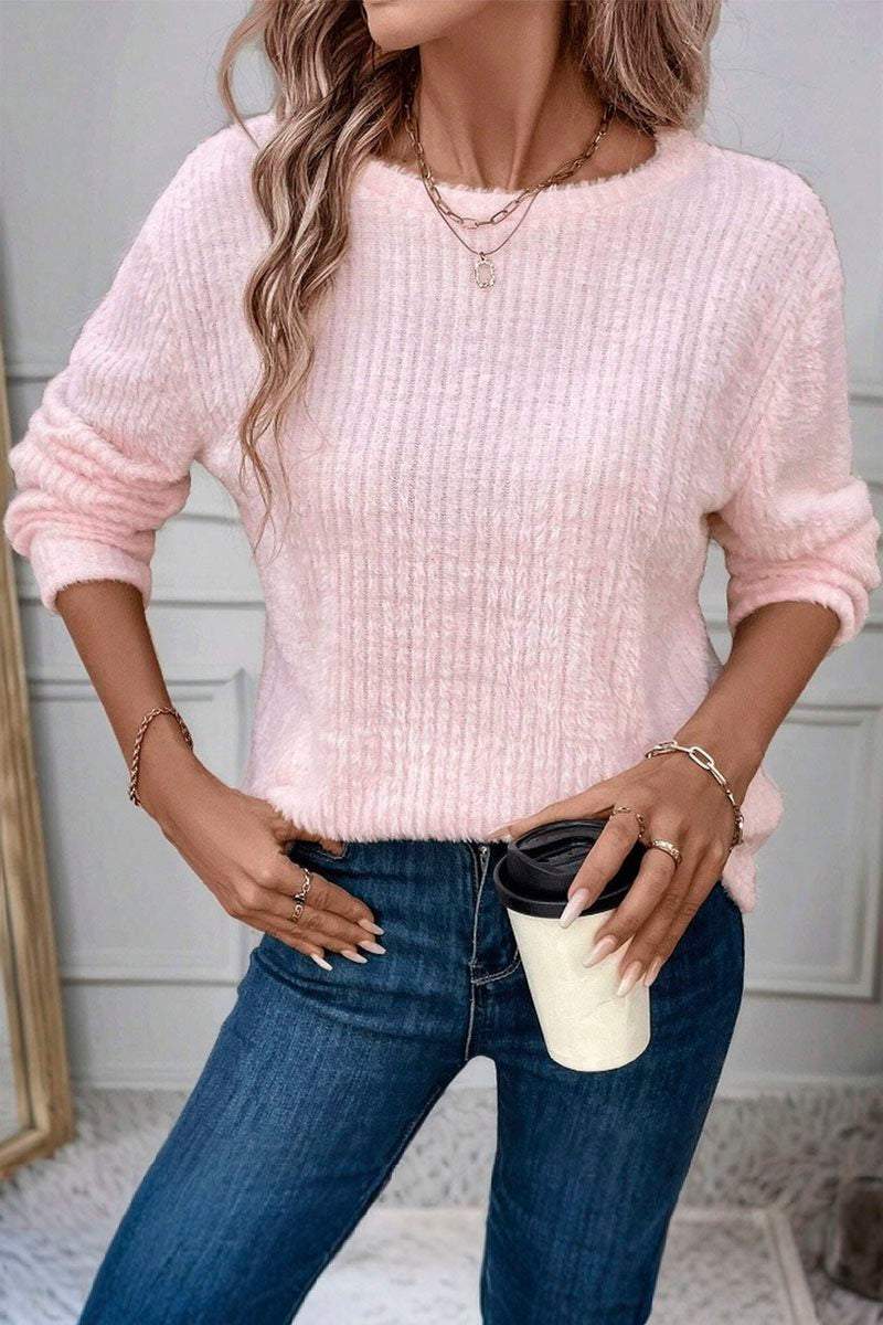 Women's Slim Solid Color Tops sweatshirt Top