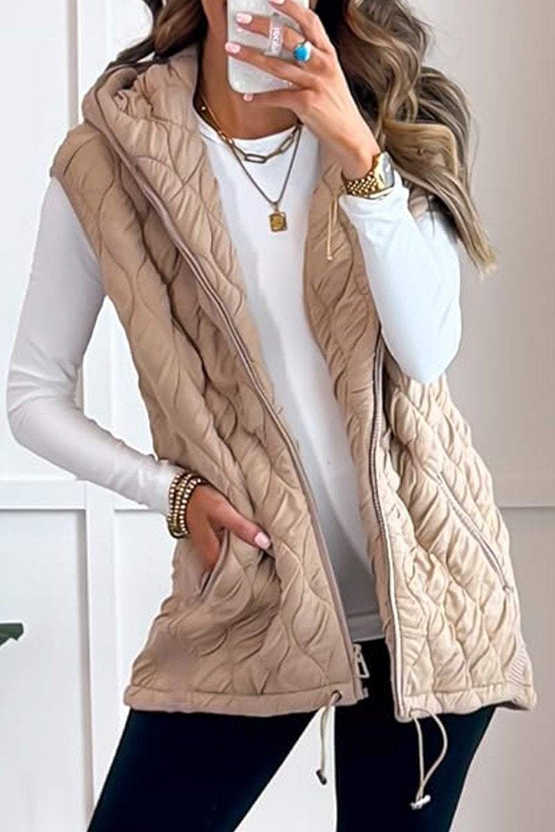 Women's Hooded Sleeveless Casual Cotton Vest Coat Jacket Tops