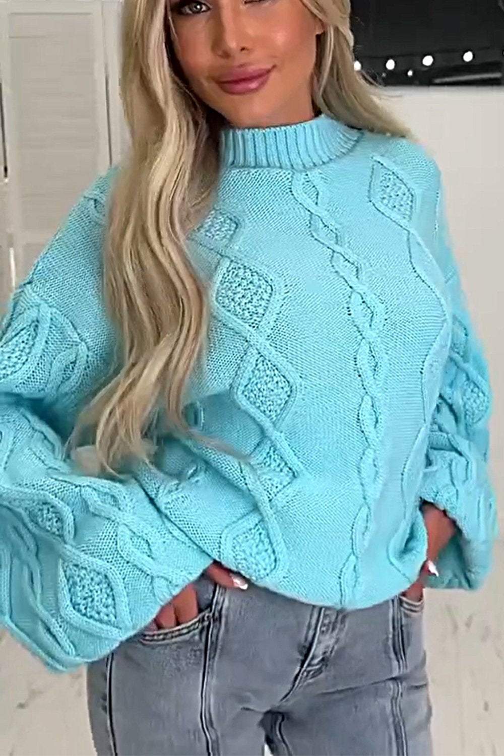 Women's Loose Textured Sweater Tops for Seniors Sweater Top