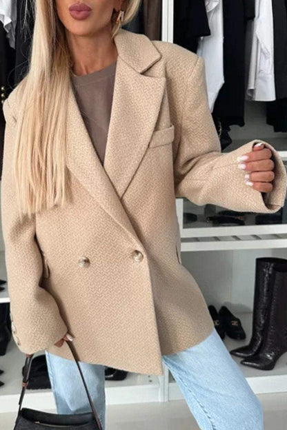 Women's Lapel Long Sleeve Solid Color Casual Jacket Coats Tops