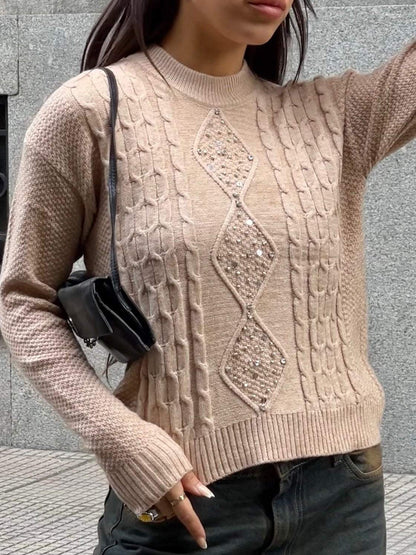 Women's Casual Sequined Sweater Sweater