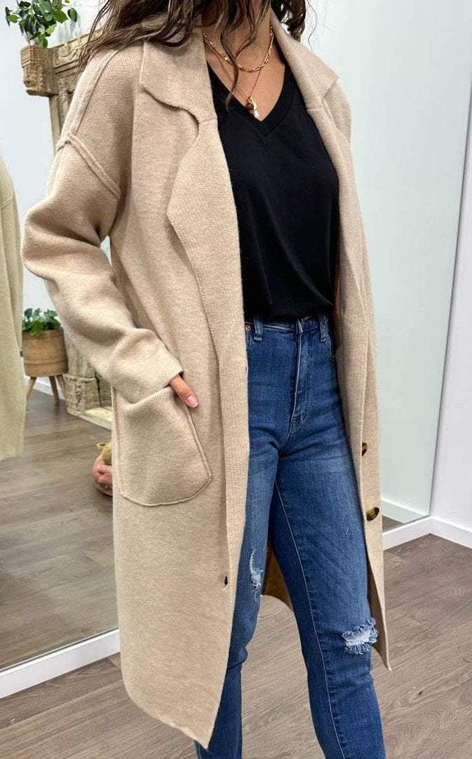 Women's Casual Solid Color Sweater Cardigan Coat coat