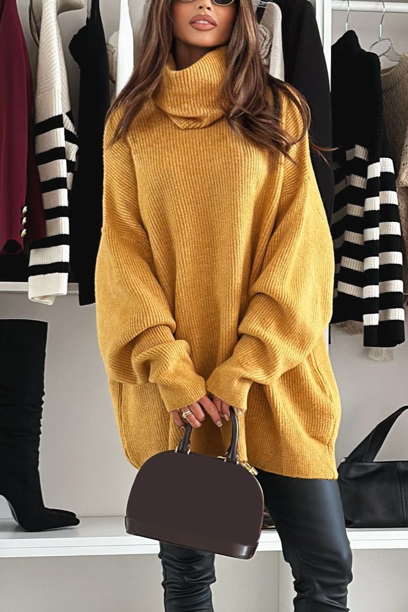 Women's Casual Turtleneck Sweater Cotton Sweaters Top