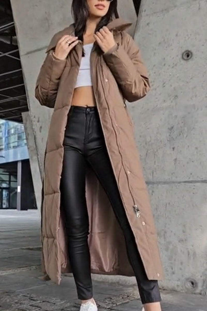 Women's Solid Color Long Coat Coat Tops