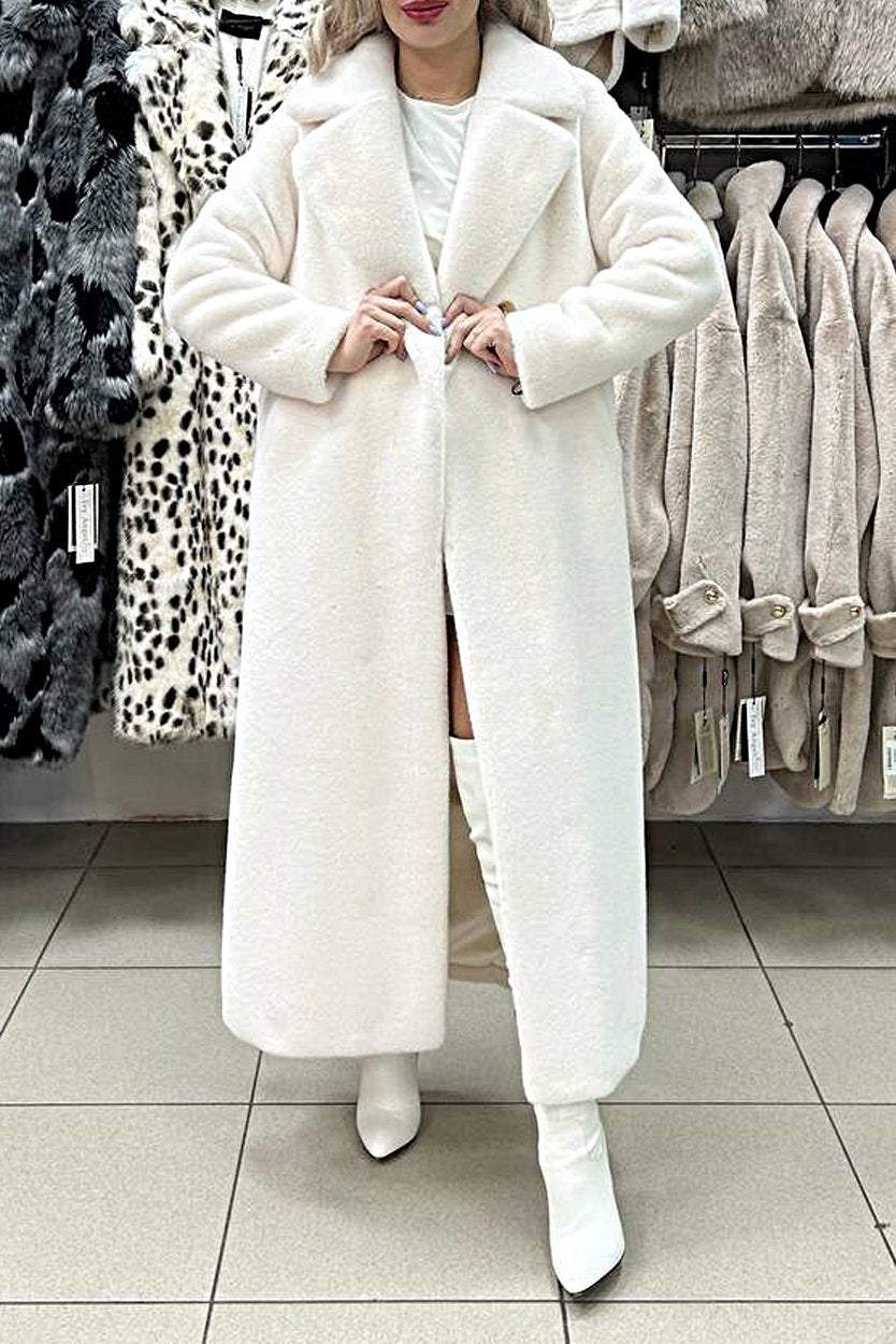 Women's Solid Color Fur Coat Coat Tops