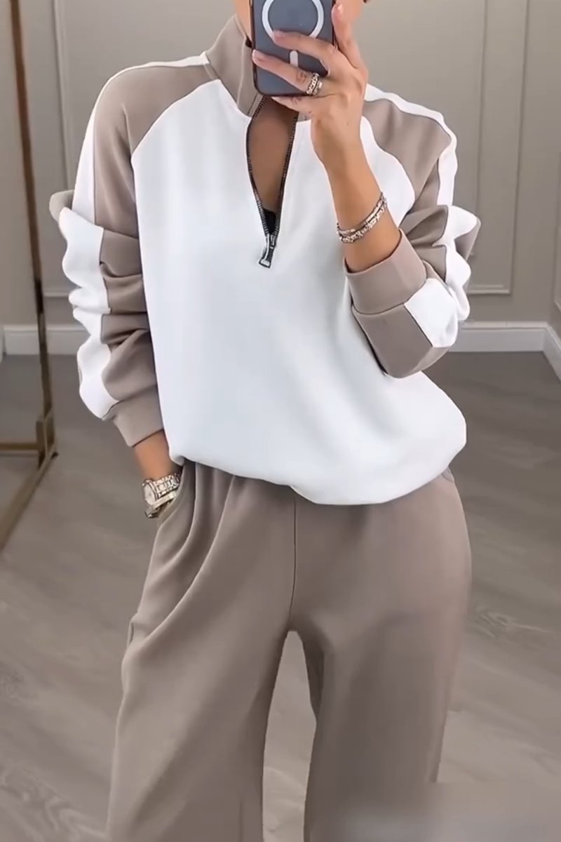 Women's Casual Contrast Pants Suit Pant sets Sets Two piece sets