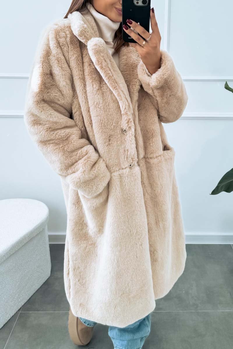 Women's casual loose plush coat Coats Tops