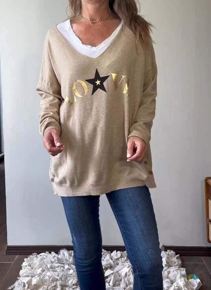 Women's Casual Print Long Sleeve Top Top