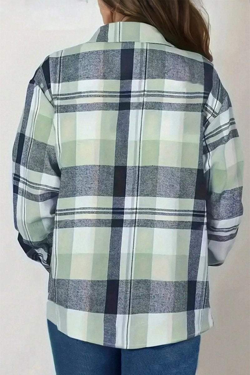 Women's Casual Plaid Shirt skirts Top