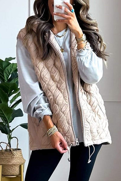 Women's Hooded Sleeveless Casual Cotton Vest Coat Jacket Tops