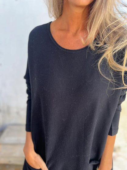 Casual Round Neck Top cotton Top