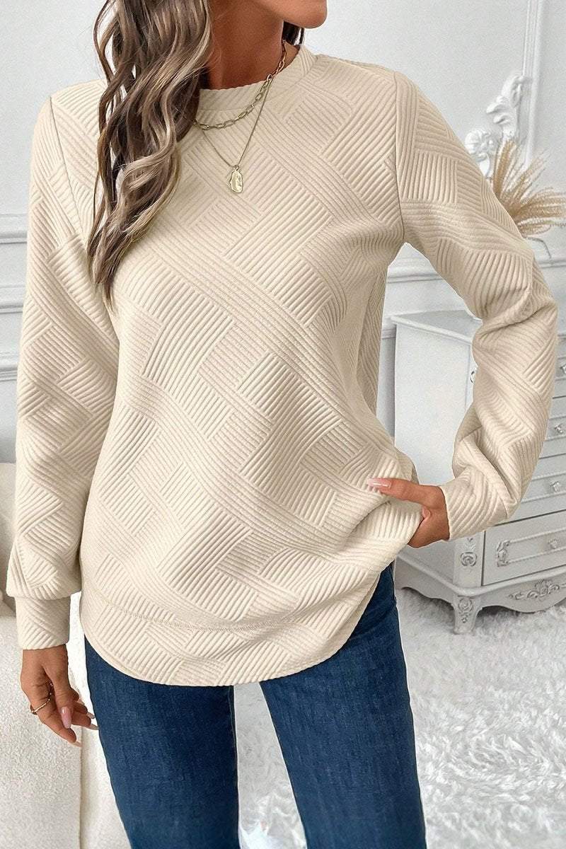 Women's Round Neck Irregular Hem Knitted Sweater sweater Top