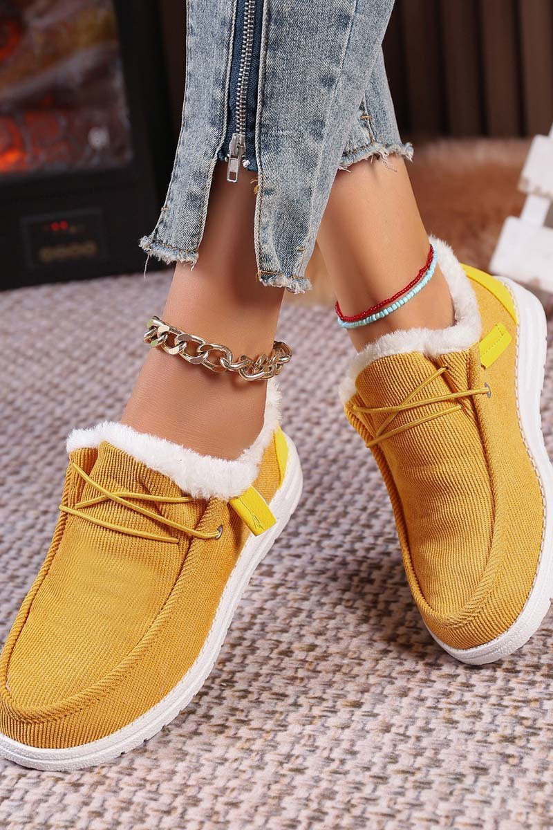 Women's round-toe lace-up plus velvet warm furry women's shoes Shoes