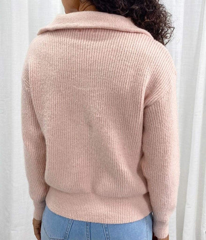 Women's Sweater Solid Color Base Stand Collar Tops tops