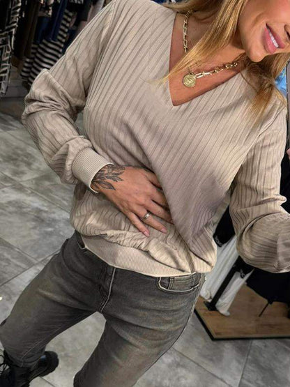 Women's V-neck Long Sleeve Sweater Sweater Tops