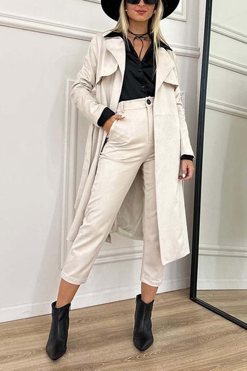 Women's fashionable long coat pants suit Pant sets Sets Two piece sets