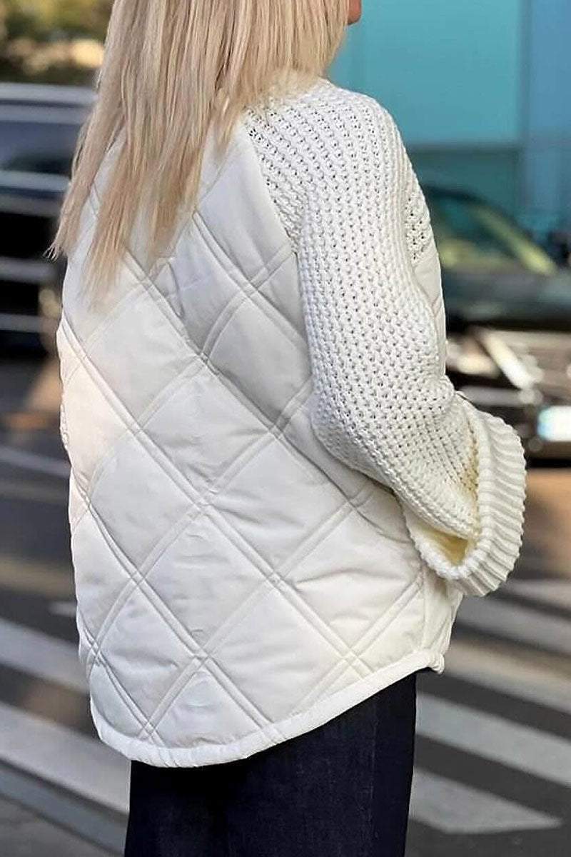 Knitted Patchwork Solid Color Casual Jacket Jacket Tops