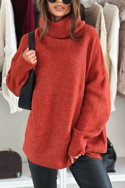 Women's Casual Turtleneck Sweater Cotton Sweaters Top