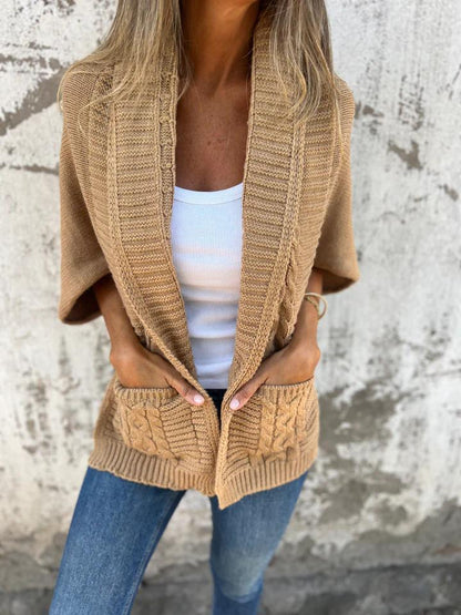 Casual Lapel Knitted Cardigan Jacket cotton Jacket