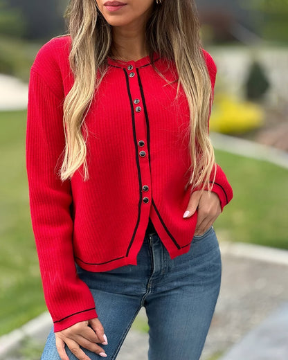 Women's Fashion Contrast Sweater Sweater