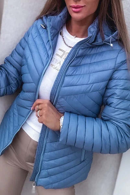 Women's Casual Solid Color Hooded Jacket Coats Jacket Tops