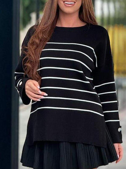 Women's Fall/winter Striped Side Open Chatgpt Sweater Sweaters Tops