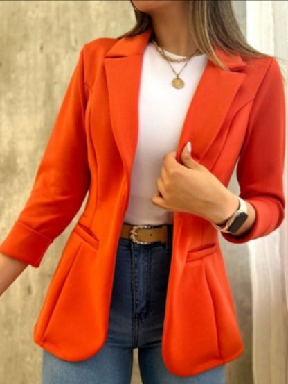 Women's Solid Color Casual Blazer Blazer