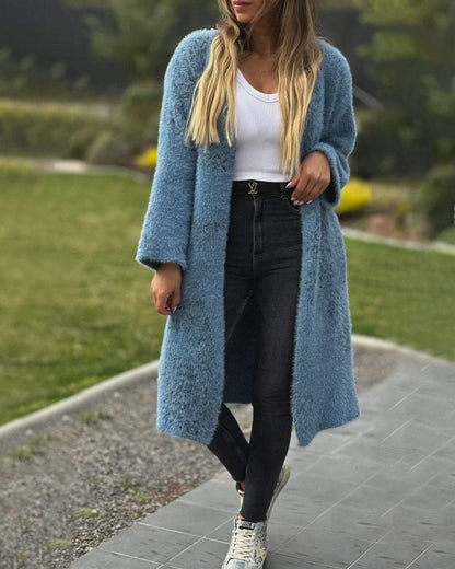 Solid Color Fashionable and Comfortable Fur Coat Coat