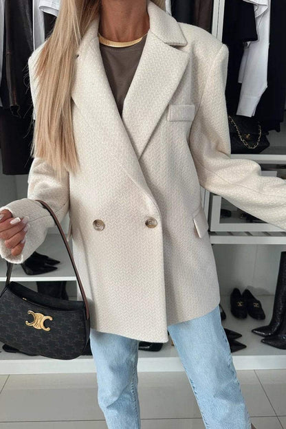 Women's Lapel Long Sleeve Solid Color Casual Jacket Coats Tops