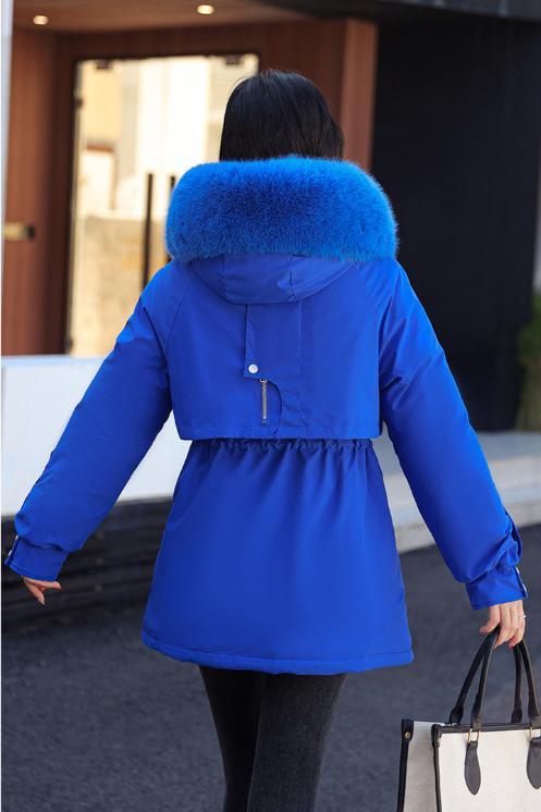 Women's Velvet Jacket Slim Fit Large Fur Collar Cotton Coat Coats skirts Top