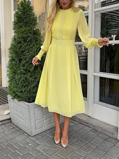 Women's Solid Color High Waist Slimming Dress Dress