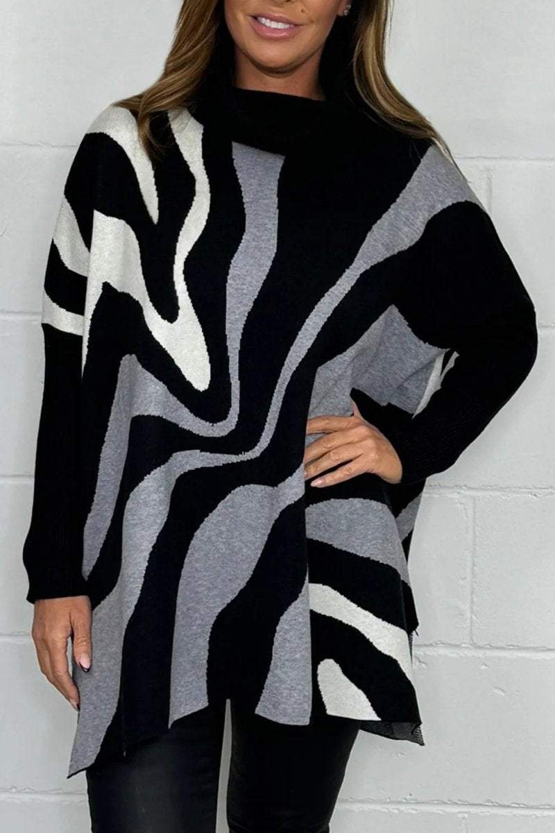 Women's Casual Zebra Print Sweater Fashion Trends