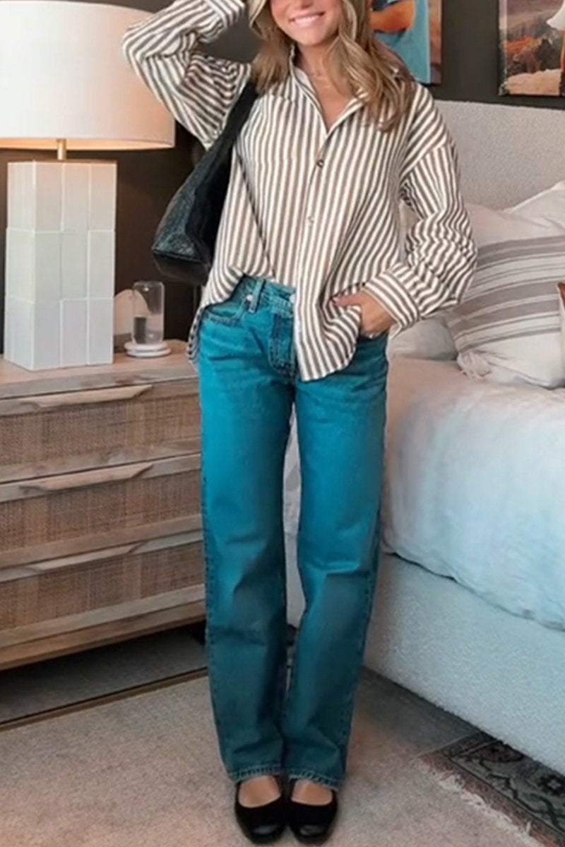 Women's Irregular Hem Long Sleeve Shirt Shirt top