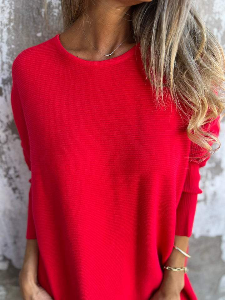 Round Neck Long Sleeve Knitted Top cotton Top