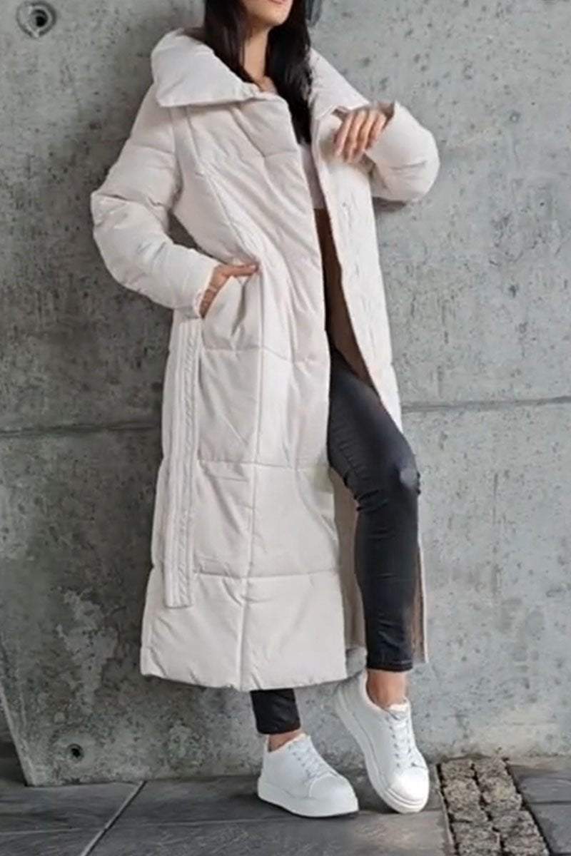 Women's Solid Color Long Coat Coat Tops