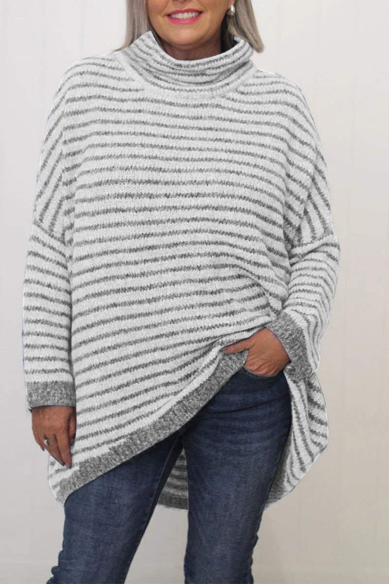 Women's Casual Striped Long Sleeve Sweater Sweaters Tops