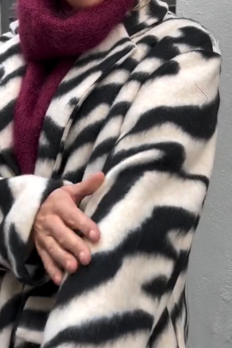 Casual zebra print coat Coats jackets Top