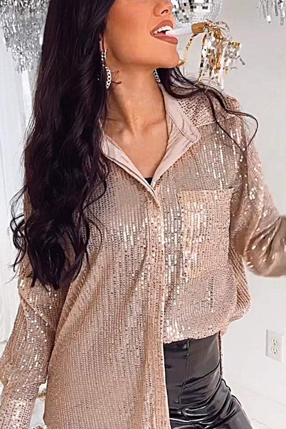 Women's Fashion Sequined Shirt Tops Shirt Tops