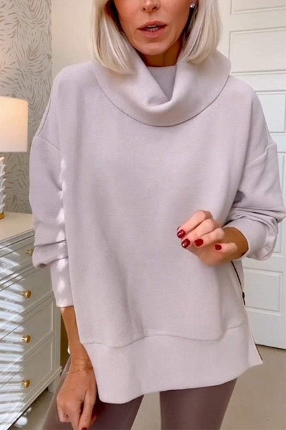 Women's Casual Pile Collar Knitted Sweater Sweaters Top